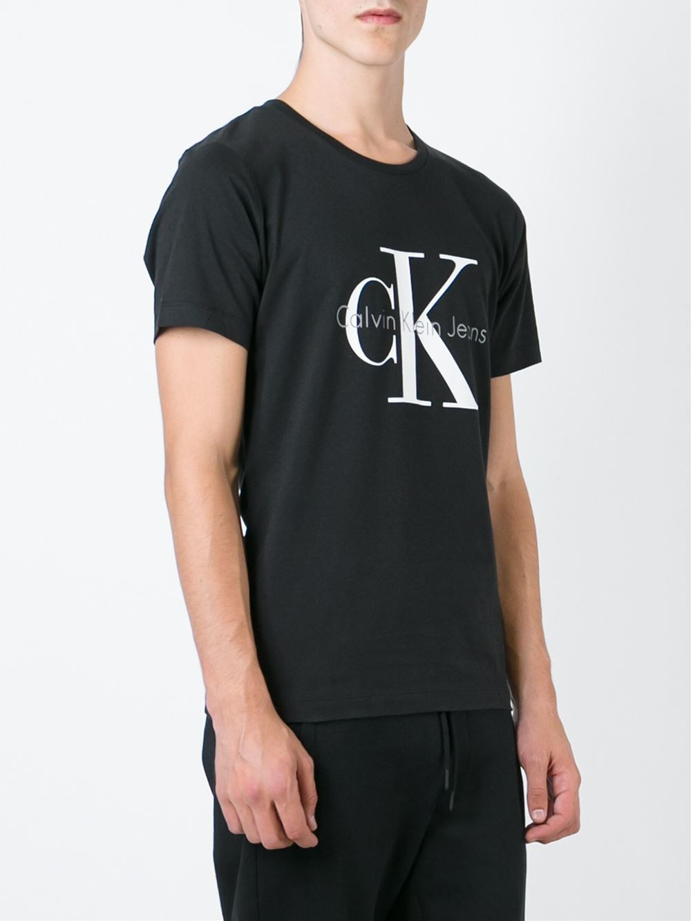 Lyst  Calvin Klein Jeans Logo Print Tshirt In Black For Men