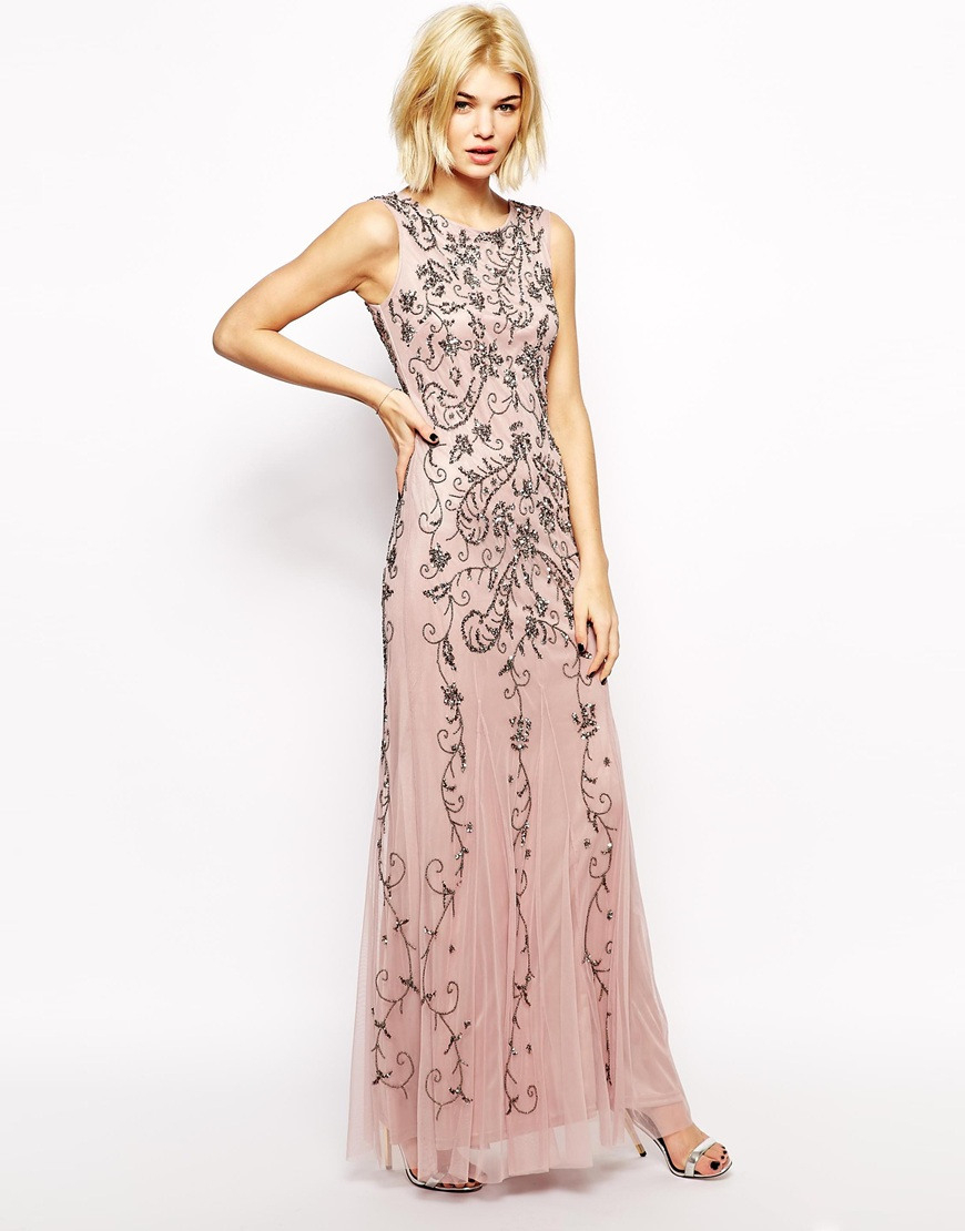 Lyst  Mango Embellished Maxi Dress In Natural