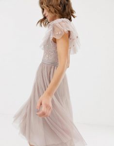 Lyst  Needle  Thread Embroidered Bodice Tulle Skater