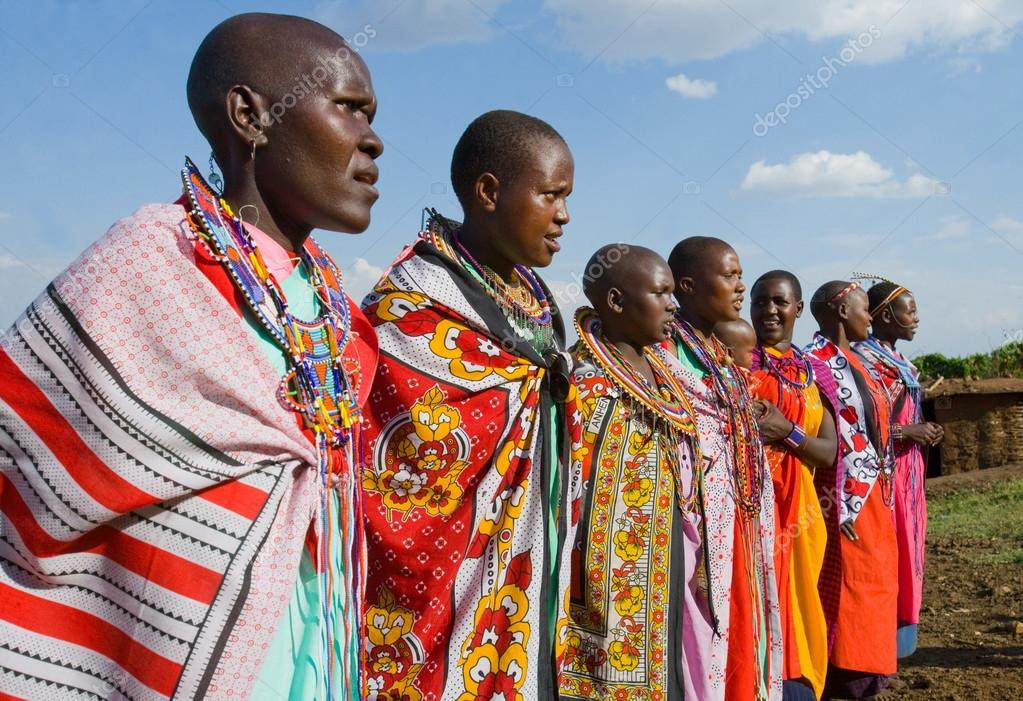 Maasai People With Traditional Jewelry  Stock Editorial