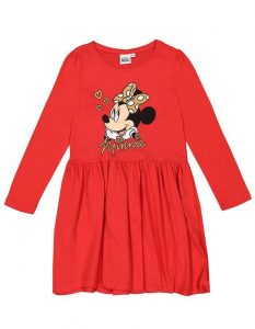 Mädchen Kleid Mit Minnie Mouseprint  Takko Fashion