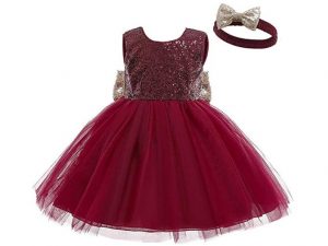 Mädchenweihnachtskleid Baby Xmas Kleid Rote Schleife