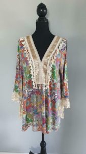 Made In Italy Tunika Kleid Gr M/L Hippie Ibiza Style In