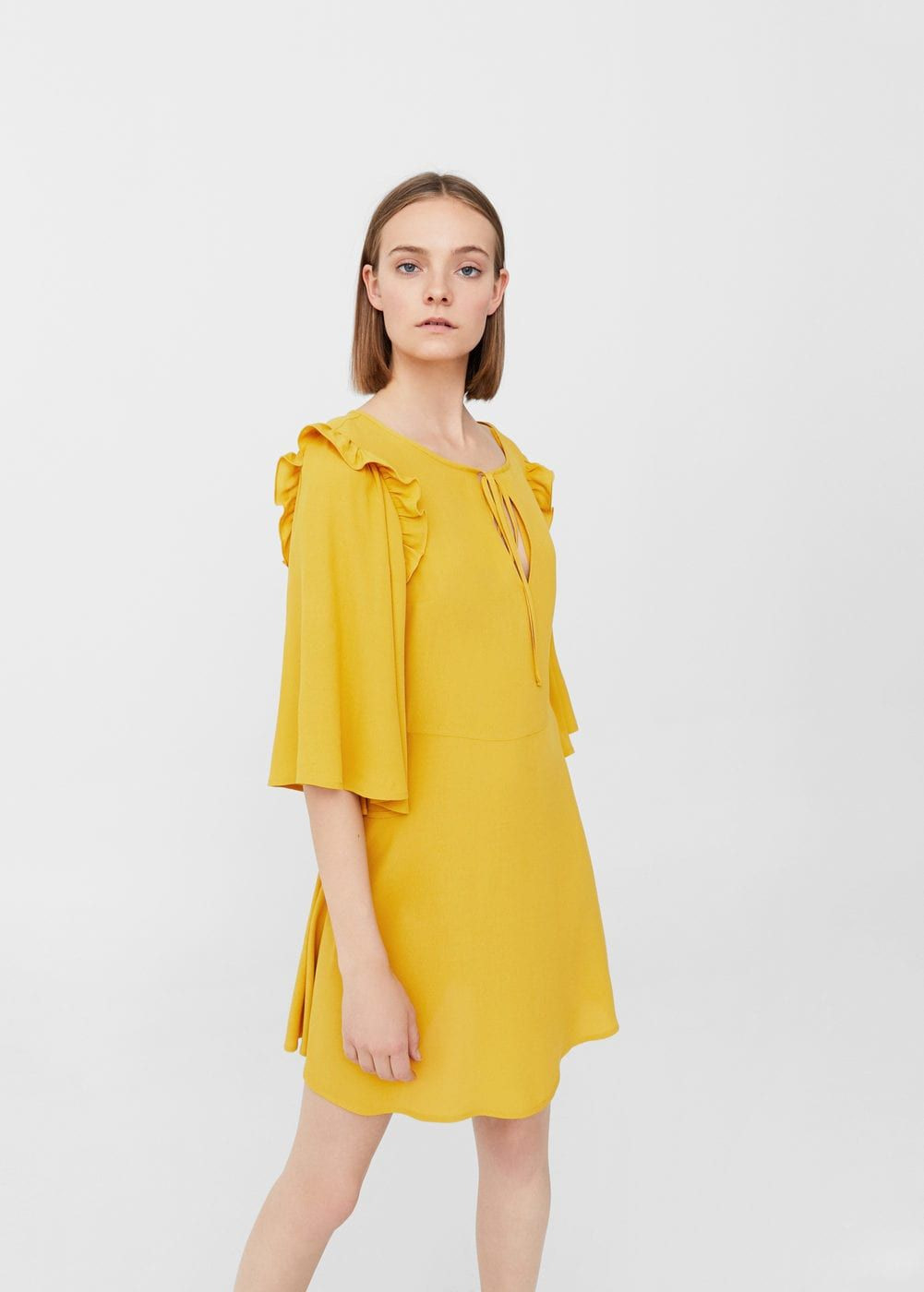 Mango Kleid Lang Gelb  Stylische Kleider Für Jeden Tag