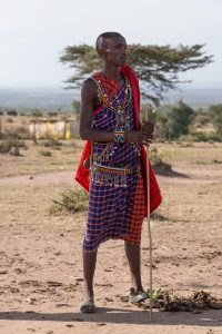Masai Man In Traditional Clothing  National Cultures