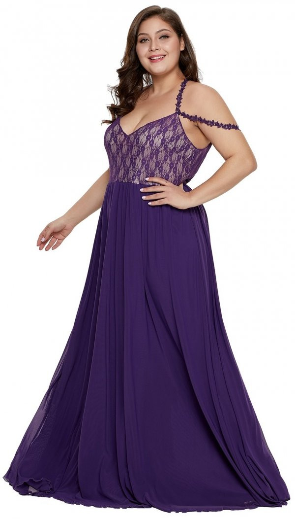 Maxikleid Hilma Große Größen Violett  Elegante Kleider