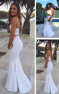 Mermaid Sweetheart Floorlength White Prom Dress Two