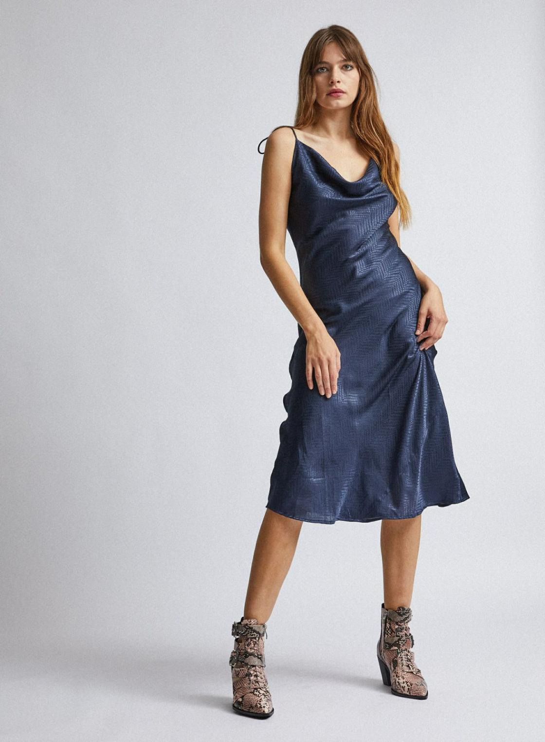 Midikleider  Damen Lola Skye Navy Slip Dress Blau