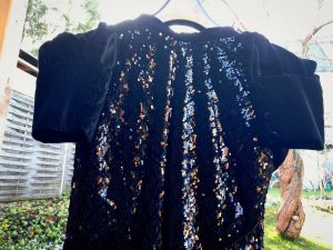 Minikleid Shirt Kleid Zara Schwarz Pailletten Samt Xl Xxl