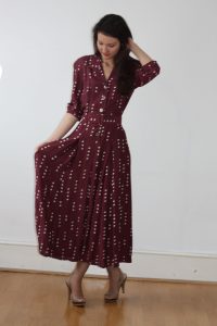 Miniola Vintage  1980S Laura Ashley Spotted Dress With