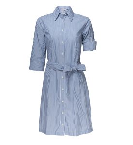 Modernes Damen Blusenkleid In Blauweiß In Classic Fit