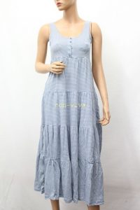 Neu Hm Damen Kleid Maxikleid Ausgestelltes Modell Blau