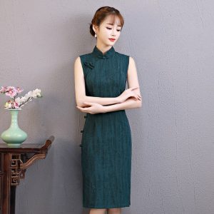 New Arrival Vintage Chinese Cheongsam Printing Qipao Style