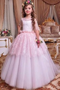 New Sweet Lace  Tulle Jewel Neckline Ball Gown Flower