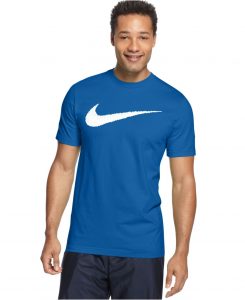 Nike Cotton Men's Hangtag Swoosh Tshirt In Blue For Men
