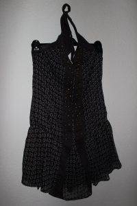 Object  Object Neckholder Kleid Baumwolle Organza Grau