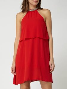 Only Kleid Aus Chiffon Im Stufenlook In Rot Online Kaufen