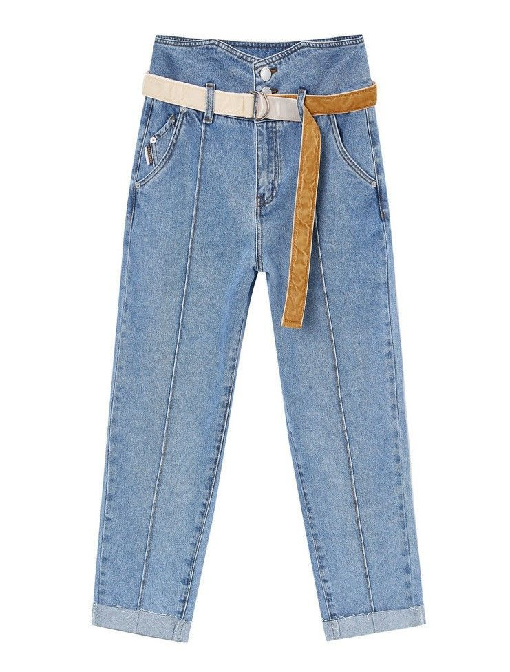 Peace Bird Super High Rise Jeans With Button Detail  High