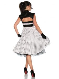 Petticoat Rockabilly Kleid Weiß Mit Punkten