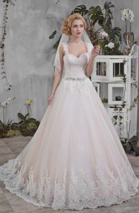 Queen Anne Sweetheart Aline Ball Gown Wedding Dress With