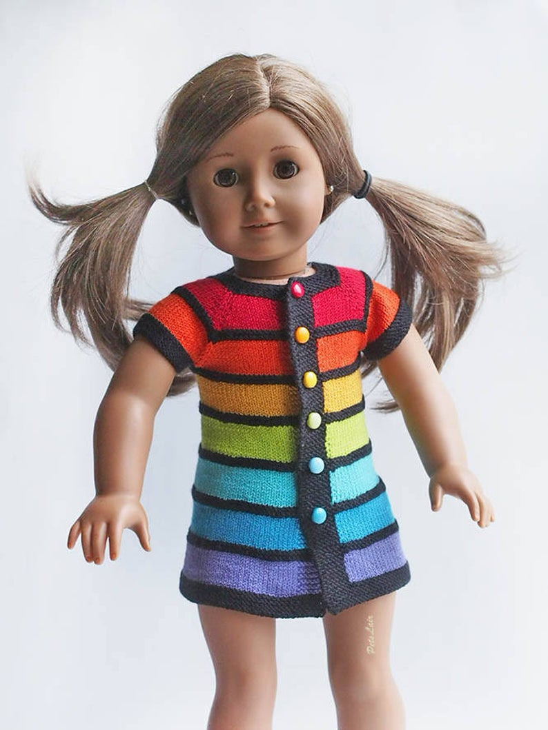 Regenbogenkleid Für Puppe Kleidung Outfit Pullover Kleid