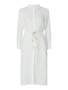 Rich  Royal Blusenkleid Aus Leinen In Weiß Online Kaufen