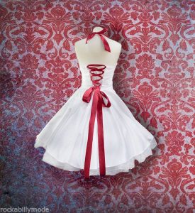 Rockabilly Brautkleid Knielang Hochzeitskleid 50Er