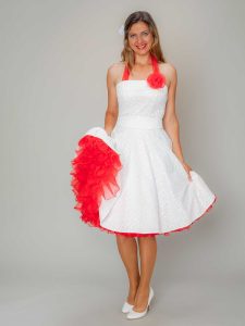 Rockabilly Petticoat Kleid Hochzeit Weiss Rot  Petticoatshop