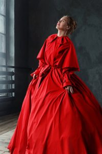 Rote Fantasie Ballkleid Für Maskerade / Outdoor Cape Kleid