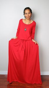 Rotes Sommerkleid Lang Meciko