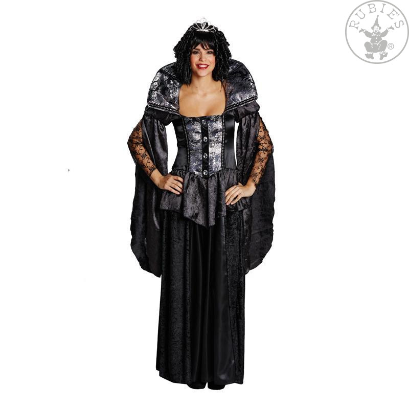 Rubie'S Dark Queen Schwarz Kleid Puffärmel Stehkragen
