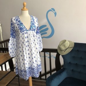 Salty Skin Tunika Kleid Mit Paisley Print In Blau  Weiß