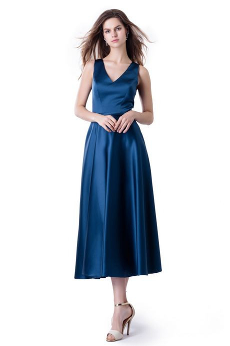Satin Kleid Blau