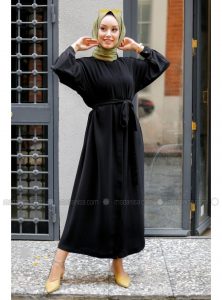 Schwarz  Hijab Kleid