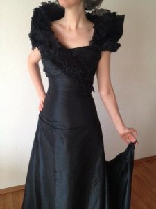 Schwarzes Ausgefallenes Kleid Abendkleid Hochzeitskleid Gr