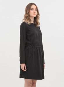 Schwarzes Kleid Aus Nachhaltigem Tencel  Langarm
