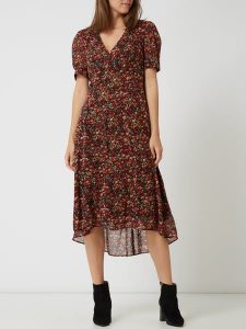 Set Kleid Aus Viskose Mit Floralem Muster In Rot Online