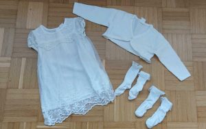 Set Weißes Kleid Taufkleid Bolero Söckchen Hm Gr 68
