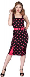 Sheen Keily Vintage Polka Dot Punkte Träger Pencil Dress
