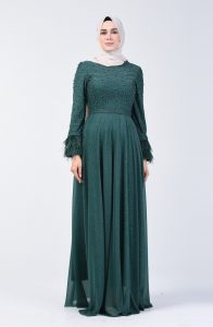 Smaragdgrün Hijababendkleider 306202  Sefamerve