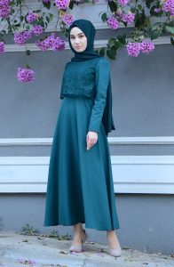 Smaragdgrün Hijap Kleider 903203  Sefamerve