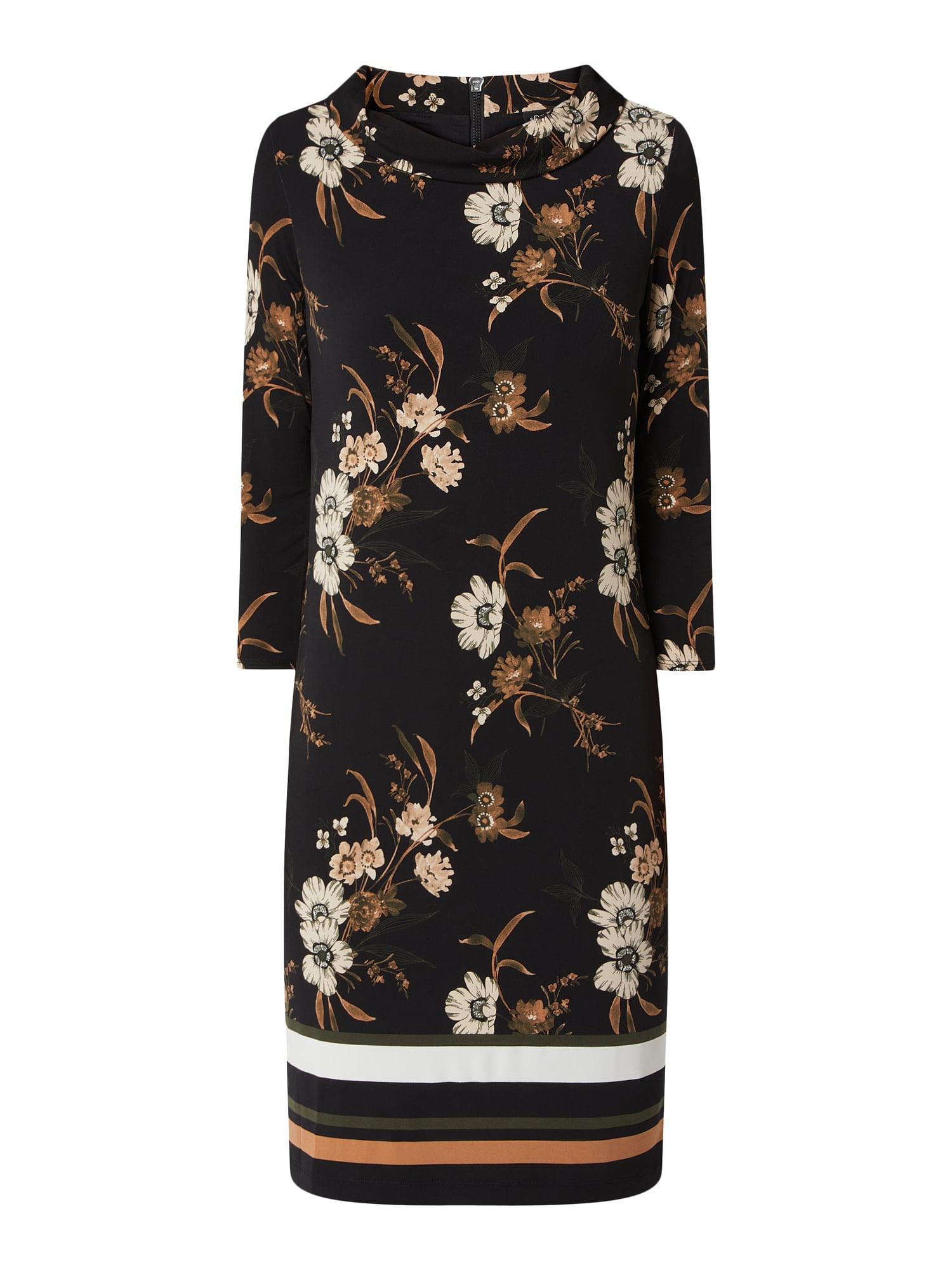 Soliver Black Label Kleid Mit Floralem Muster In Grau