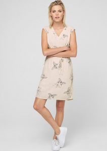 Soliver Sommerkleid Mit Musterprint Weiß  Sommerkleid