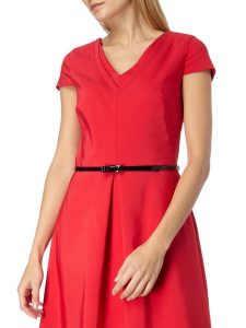 Soliverblacklabel Kleid Mit Taillengürtel In Rot Online