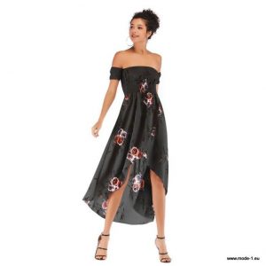 Sommerkleid 2019 Schulterfreies Kleid Mit Blumen Muster