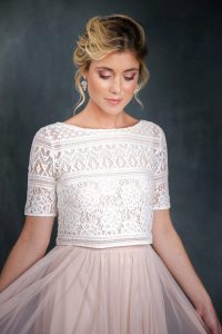 Spitzentop Weiß Für Die Braut  Violet  Kleid