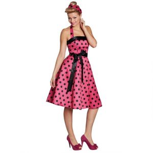 Starworld  50Er Jahre Kleid Pink/Schwarz Kostüm