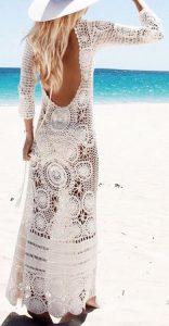Strandkleid Weiß Lang