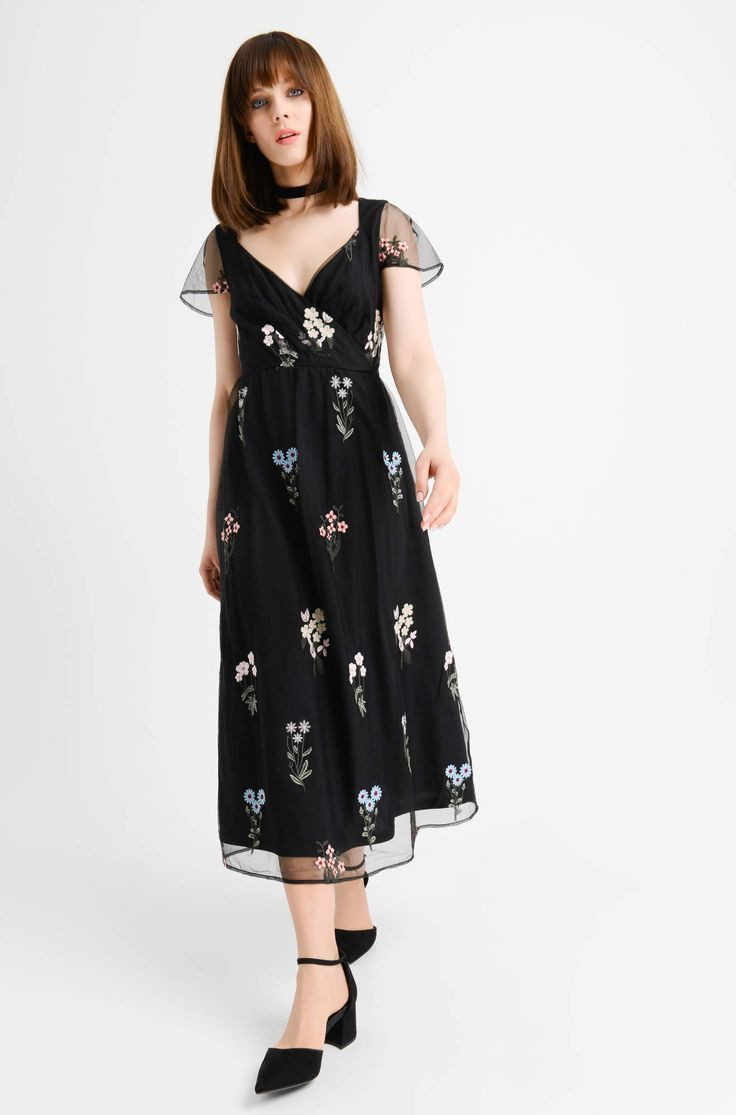 Sukienka Midi W Kwiaty  Orsay  Abendkleid Kleider