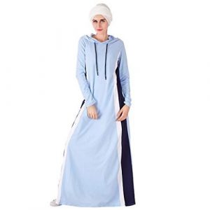 Tebaise Muslimische Kleider Hooded Tshirt Kleid Damen